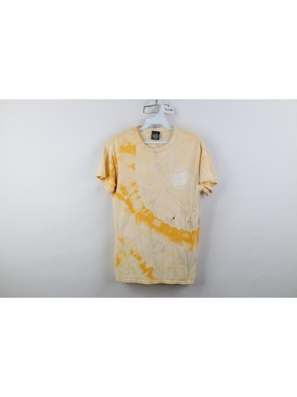 Vtg Y2K Santa Cruz Skateboards Mens Small Spell Out Thrashed Acid Wash T-shirt